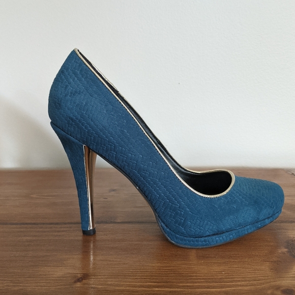 Call it Spring High Heel Shoes Pumps Textured Blue - Picture 3 of 14